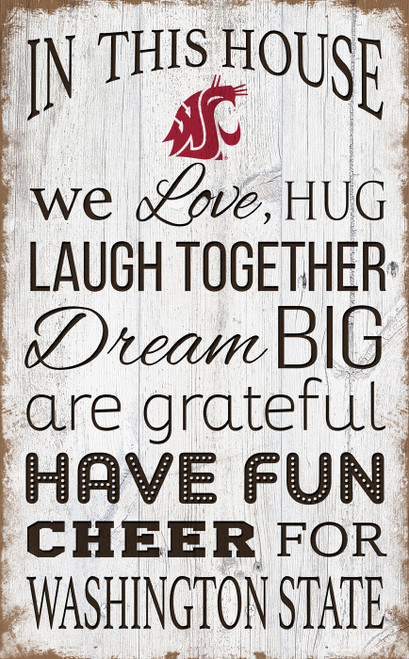 Washington State Cougars 11" x 19" In This House Sign