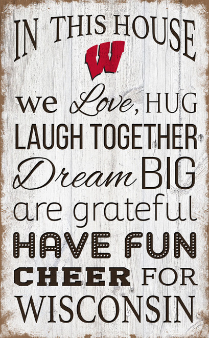 Wisconsin Badgers 11" x 19" In This House Sign