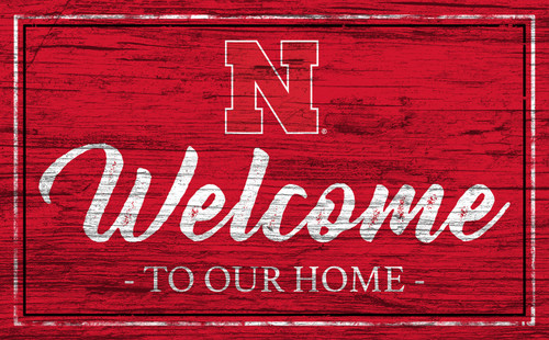 Nebraska Cornhuskers Welcome to our Home 6" x 12" Sign