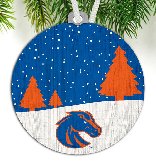Boise State Broncos Snow Scene Ornament