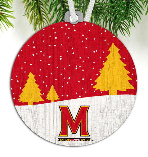 Maryland Terrapins Snow Scene Ornament