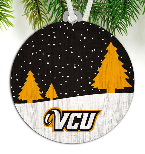 Virginia Commonwealth Rams Snow Scene Ornament
