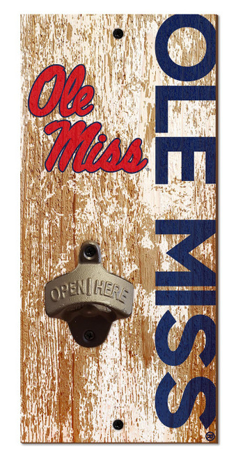 Mississippi Rebels 6" x 12" Distressed Bottle Opener