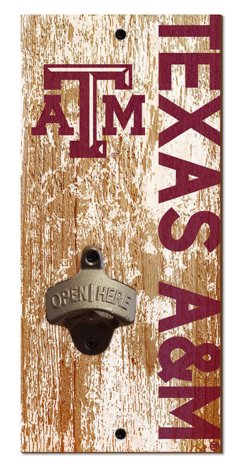 Texas A&M Aggies 6" x 12" Distressed Bottle Opener