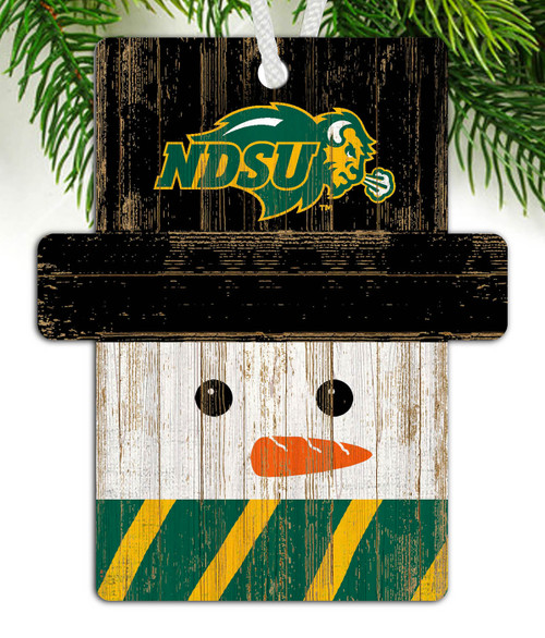 North Dakota State Bison Snowman Ornament