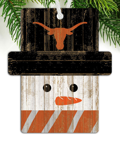 Texas Longhorns Snowman Ornament