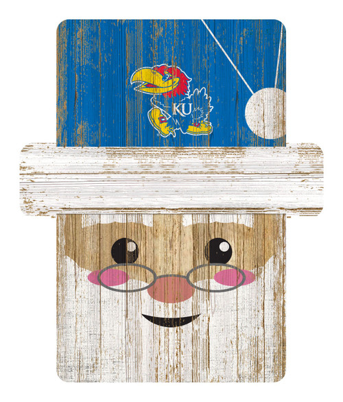 Kansas Jayhawks Santa Ornament