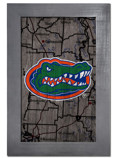 Florida Gators 11" x 19" City Map Framed Sign