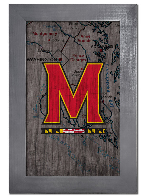 Maryland Terrapins 11" x 19" City Map Framed Sign