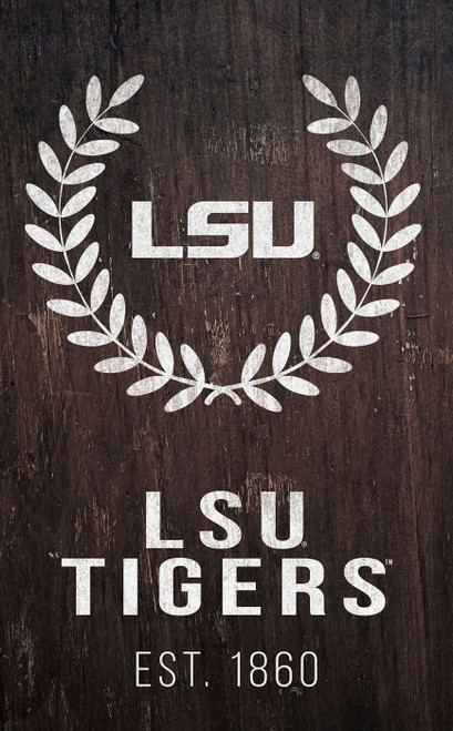 LSU Tigers 11" x 19" Laurel Wreath Sign