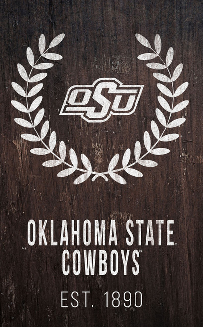 Oklahoma State Cowboys 11" x 19" Laurel Wreath Sign