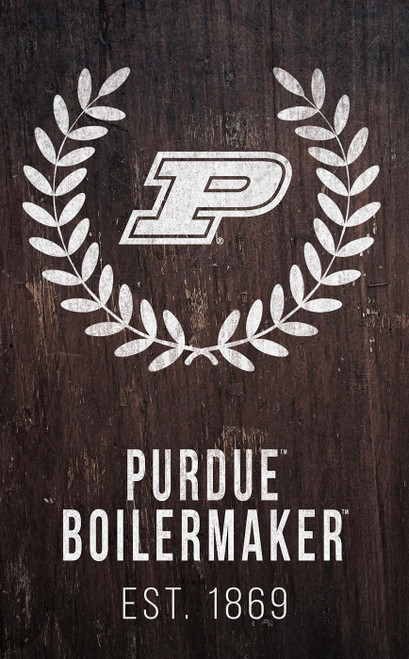 Purdue Boilermakers 11" x 19" Laurel Wreath Sign