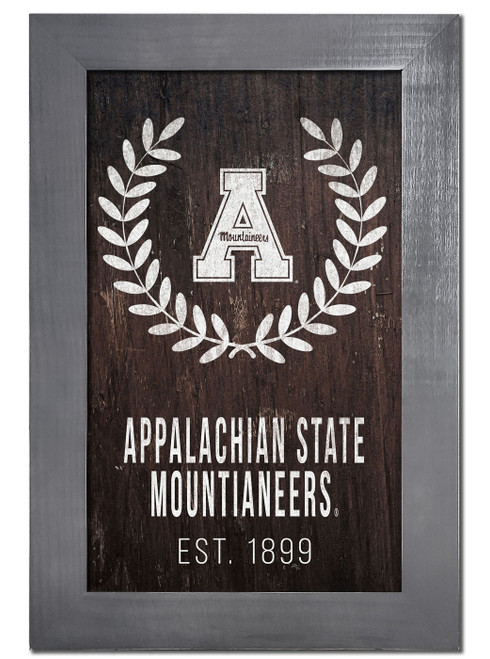 Appalachian State Mountaineers 11" x 19" Laurel Wreath Framed Sign