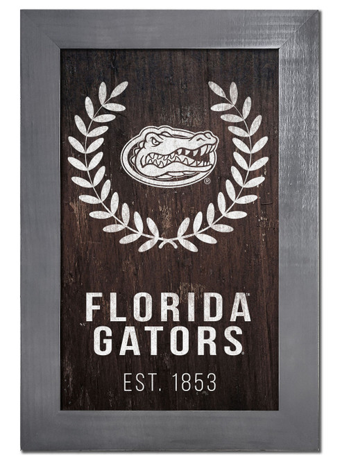 Florida Gators 11" x 19" Laurel Wreath Framed Sign