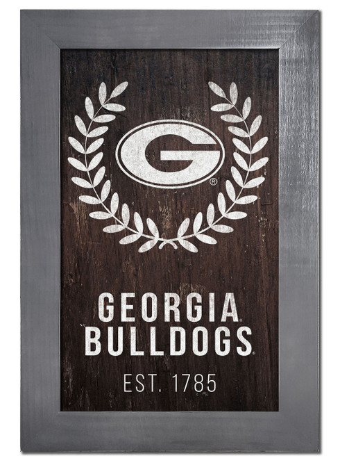 Georgia Bulldogs 11" x 19" Laurel Wreath Framed Sign