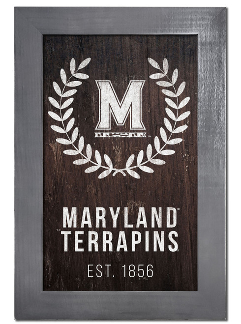 Maryland Terrapins 11" x 19" Laurel Wreath Framed Sign