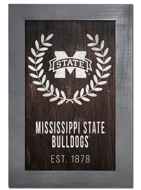 Mississippi State Bulldogs 11" x 19" Laurel Wreath Framed Sign