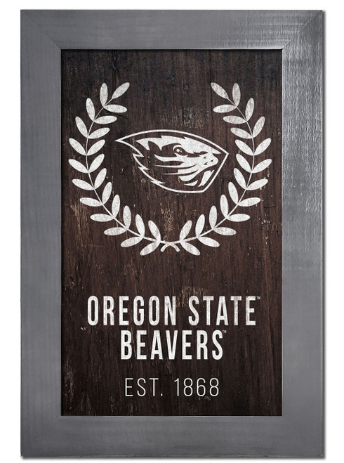 Oregon State Beavers 11" x 19" Laurel Wreath Framed Sign