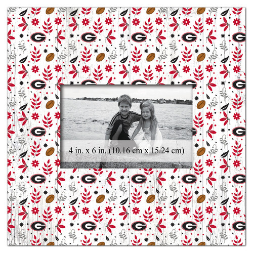 Georgia Bulldogs Floral Pattern 10" x 10" Picture Frame