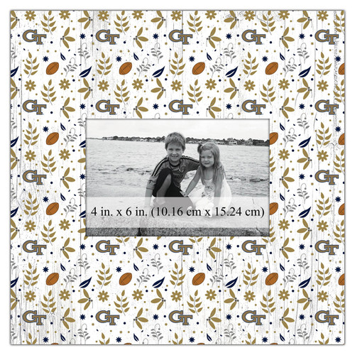 Georgia Tech Yellow Jackets Floral Pattern 10" x 10" Picture Frame