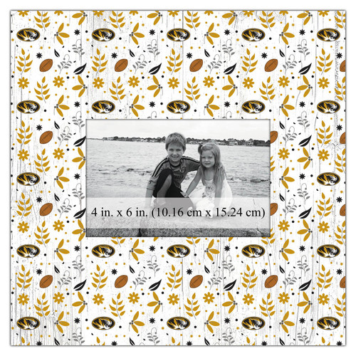 Missouri Tigers Floral Pattern 10" x 10" Picture Frame