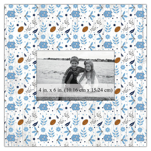North Carolina Tar Heels Floral Pattern 10" x 10" Picture Frame