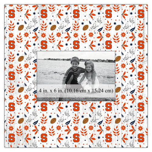 Syracuse Orange Floral Pattern 10" x 10" Picture Frame