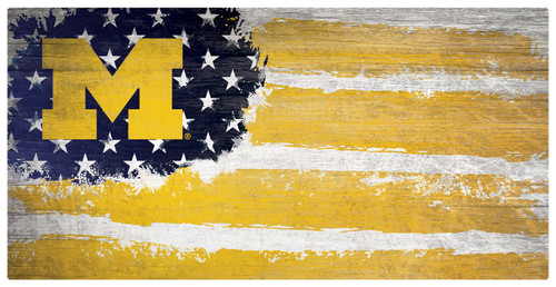 Michigan Wolverines 6" x 12" Flag Sign