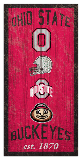 Ohio State Buckeyes 6" x 12" Heritage Sign