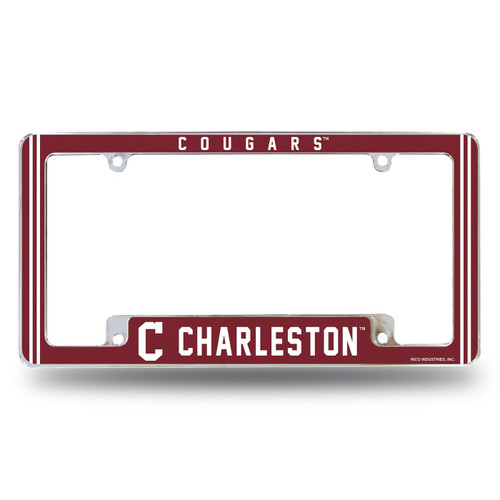 Charleston Cougars All Over Chrome License Plate Frame