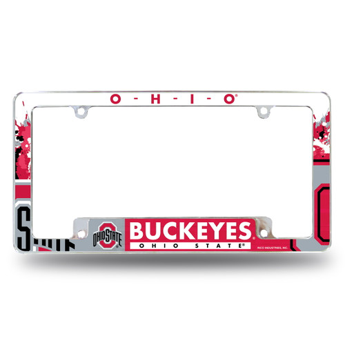 Ohio State Buckeyes All Over Chrome License Plate Frame