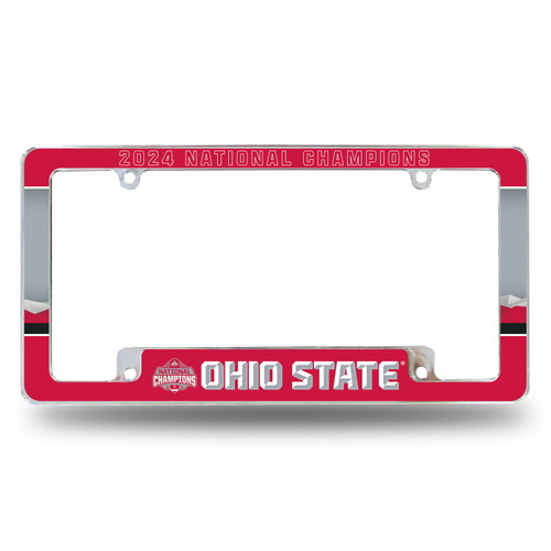 Ohio State Buckeyes 2025 National College Football Champions All Over Chrome License Plate Frame