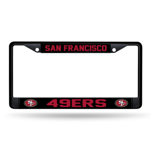 San Francisco 49ers Black Chrome License Plate Frame