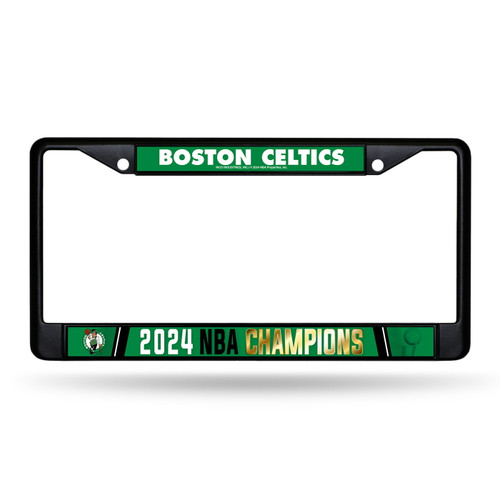Boston Celtics 2024 NBA Champs Black Chrome License Plate Frame