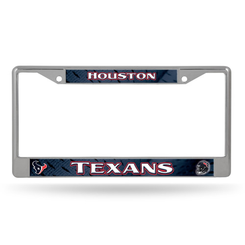 Houston Texans Silver Chrome License Plate Frame