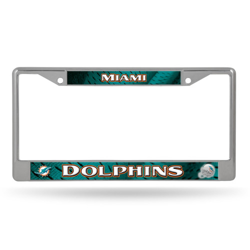 Miami Dolphins Silver Chrome License Plate Frame