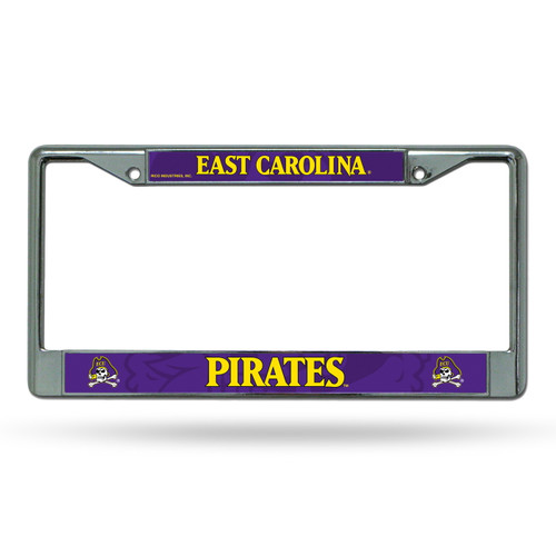 East Carolina Pirates Silver Chrome License Plate Frame