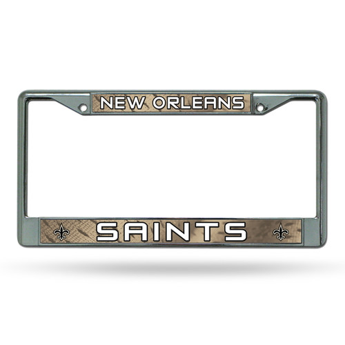 New Orleans Saints Silver Chrome License Plate Frame