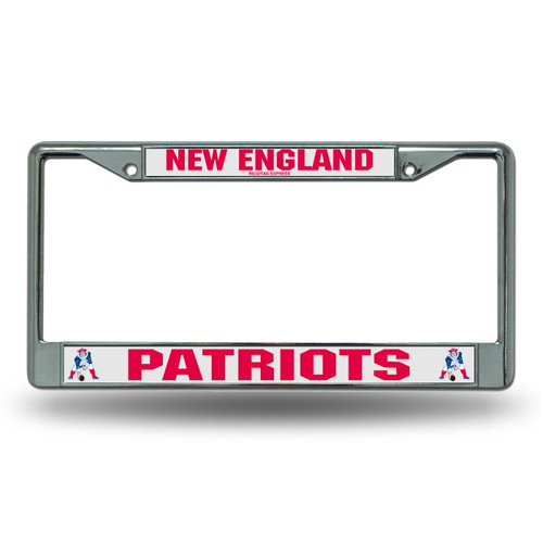 New England Patriots Retro Silver Chrome License Plate Frame