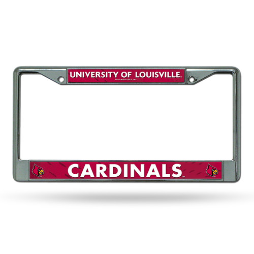 Louisville Cardinals Silver Chrome License Plate Frame