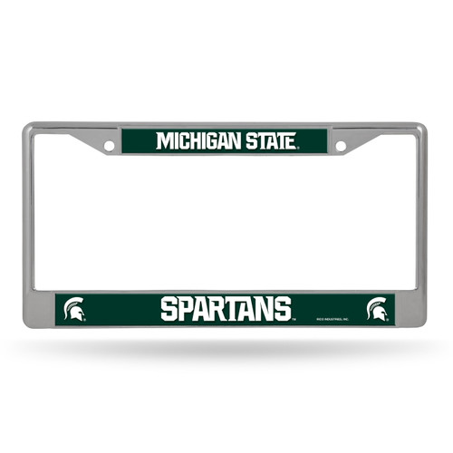 Michigan State Spartans Silver Chrome License Plate Frame