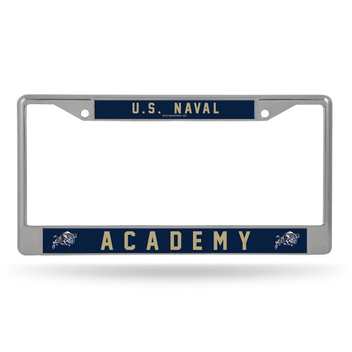 Navy Midshipmen Silver Chrome License Plate Frame
