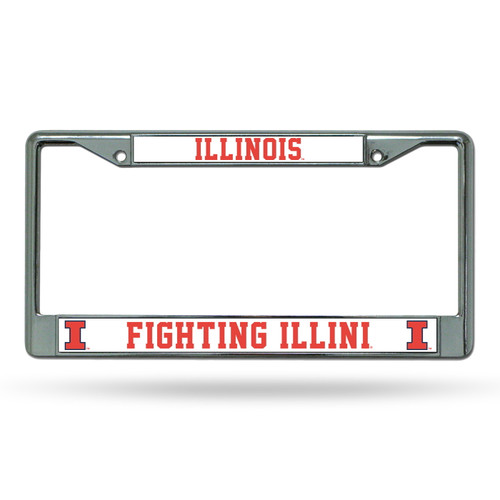 Illinois Fighting Illini Rico Chrome License Plate Frame
