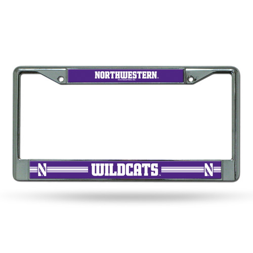 Northwestern Wildcats Silver Chrome License Plate Frame