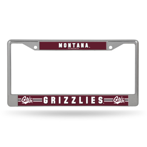 Montana Grizzlies Silver Chrome License Plate Frame