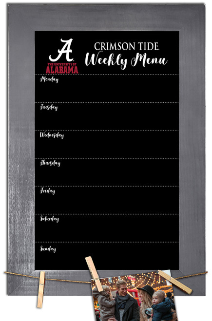 Alabama Crimson Tide Weekly Menu Chalkboard with Frame