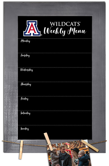 Arizona Wildcats Weekly Menu Chalkboard with Frame