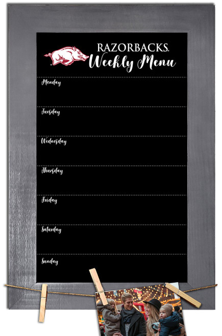 Arkansas Razorbacks Weekly Menu Chalkboard with Frame