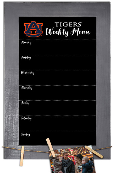 Auburn Tigers Weekly Menu Chalkboard with Frame