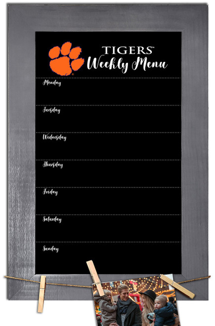 Clemson Tigers Weekly Menu Chalkboard with Frame